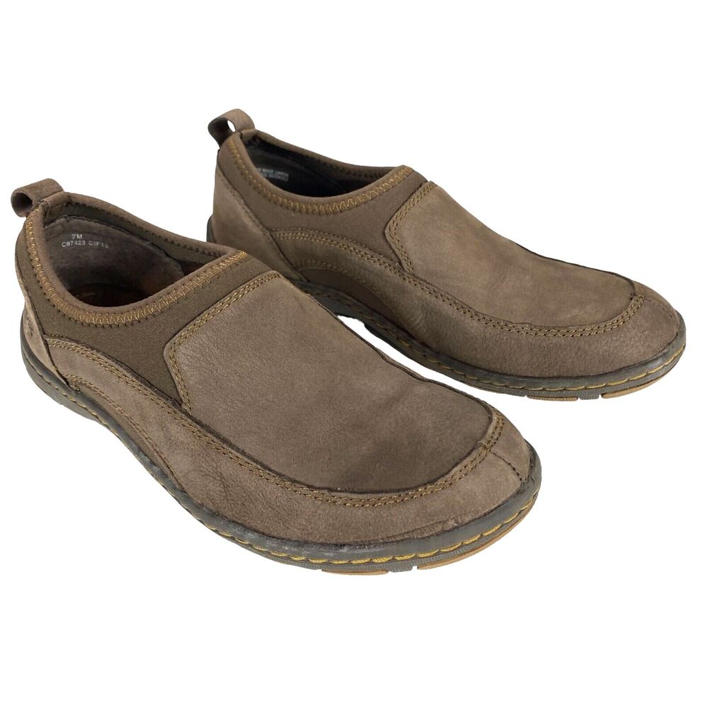 B.O.C by Born Concept Sneakers Mens 7M Brown Leather Comfort Round Toe Slip‎ On